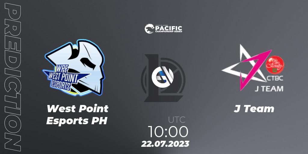 West Point Esports PH - J Team: ennuste. 22.07.2023 at 10:00, LoL, PACIFIC Championship series Group Stage