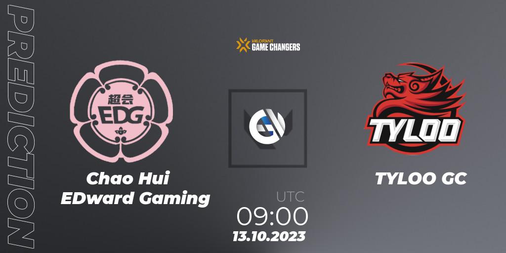 Chao Hui EDward Gaming - TYLOO GC: ennuste. 13.10.2023 at 09:00, VALORANT, VALORANT Champions Tour 2023: Game Changers China Qualifier
