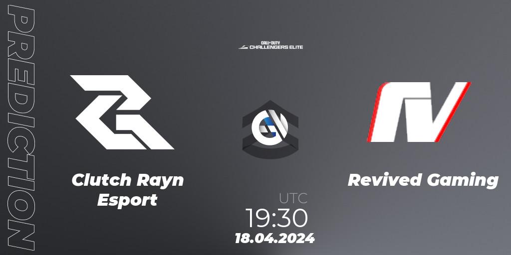 Clutch Rayn Esport - Revived Gaming: ennuste. 18.04.2024 at 19:30, Call of Duty, Call of Duty Challengers 2024 - Elite 2: EU