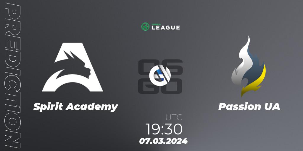 Spirit Academy - Passion UA: ennuste. 08.03.24, CS2 (CS:GO), ESEA Season 48: Advanced Division - Europe