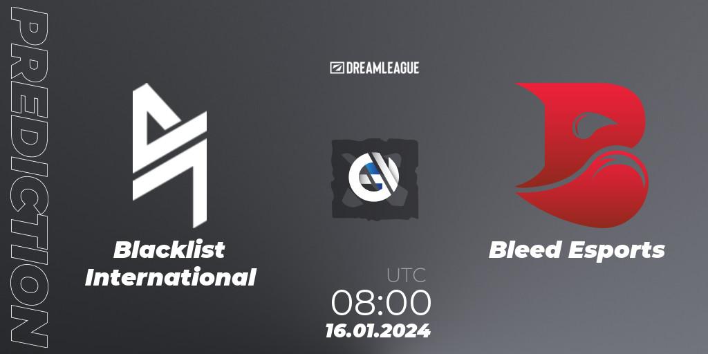 Blacklist International - Bleed Esports: ennuste. 16.01.2024 at 08:00, Dota 2, DreamLeague Season 22: Southeast Asia Closed Qualifier