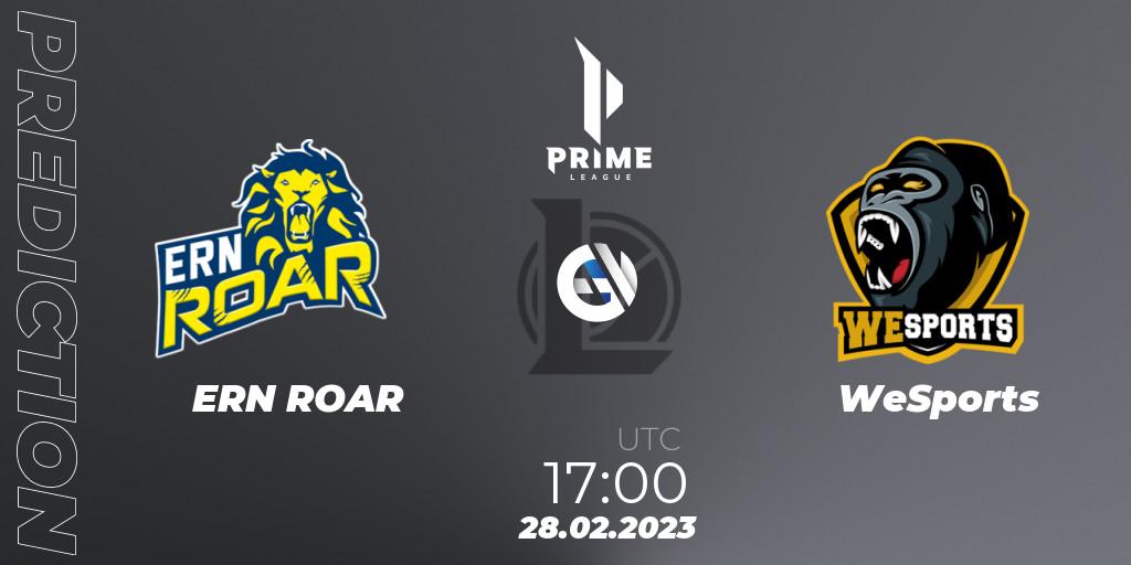 ERN ROAR - WeSports: ennuste. 28.02.23, LoL, Prime League 2nd Division Spring 2023 - Group Stage