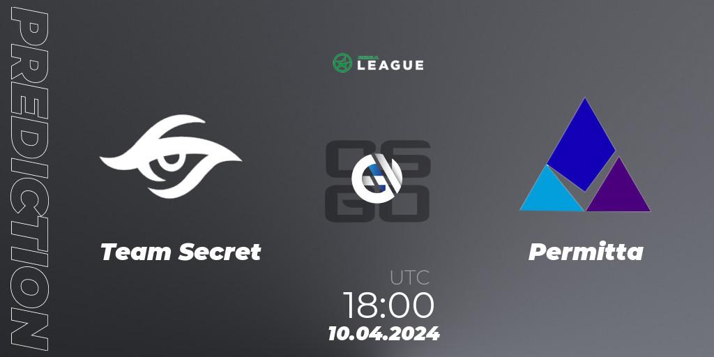 Team Secret - Permitta: ennuste. 10.04.24, CS2 (CS:GO), ESEA Season 49: Advanced Division - Europe
