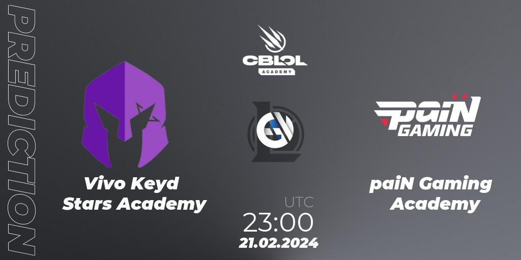 Vivo Keyd Stars Academy - paiN Gaming Academy: ennuste. 21.02.24, LoL, CBLOL Academy Split 1 2024
