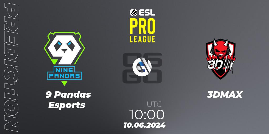 9 Pandas Esports - 3DMAX: ennuste. 10.06.2024 at 10:00, Counter-Strike (CS2), ESL Pro League Season 20: European Conference