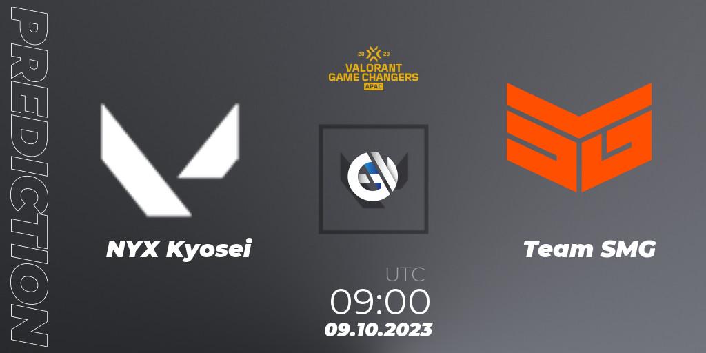 NYX Kyosei - Team SMG: ennuste. 09.10.2023 at 09:00, VALORANT, VCT 2023: Game Changers APAC Elite