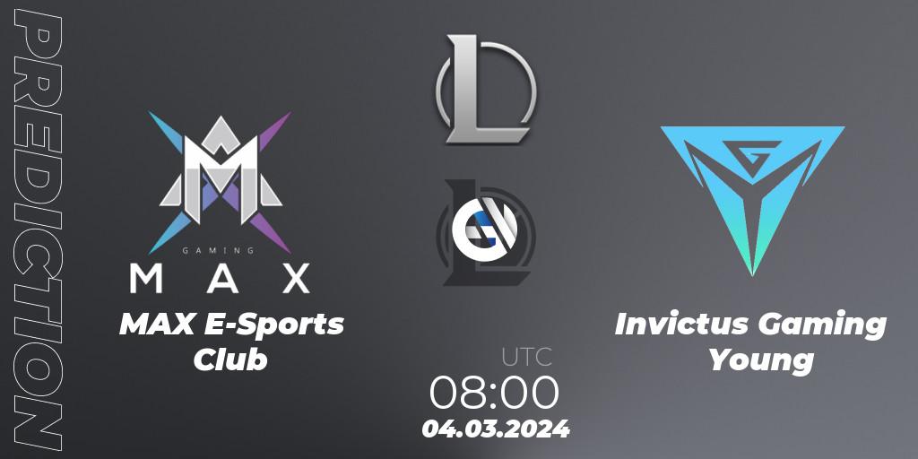 MAX E-Sports Club - Invictus Gaming Young: ennuste. 04.03.24, LoL, LDL 2024 - Stage 1