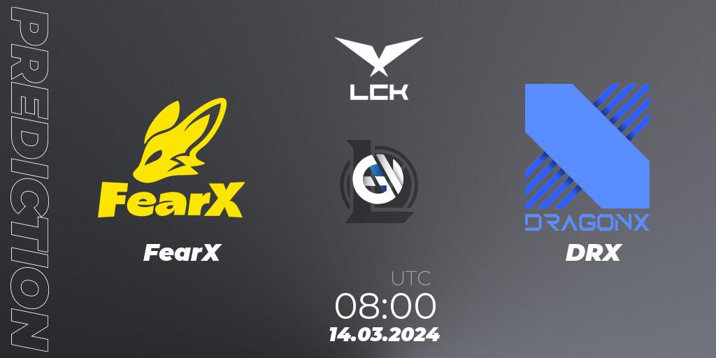 FearX - DRX: ennuste. 14.03.24, LoL, LCK Spring 2024 - Group Stage