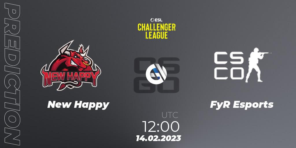 NewHappy - FyR Esports: ennuste. 14.02.2023 at 12:00, Counter-Strike (CS2), ESL Challenger League Season 44: Asia-Pacific
