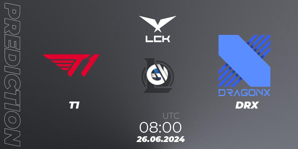 T1 - DRX: ennuste. 26.06.2024 at 08:00, LoL, LCK Summer 2024 Group Stage