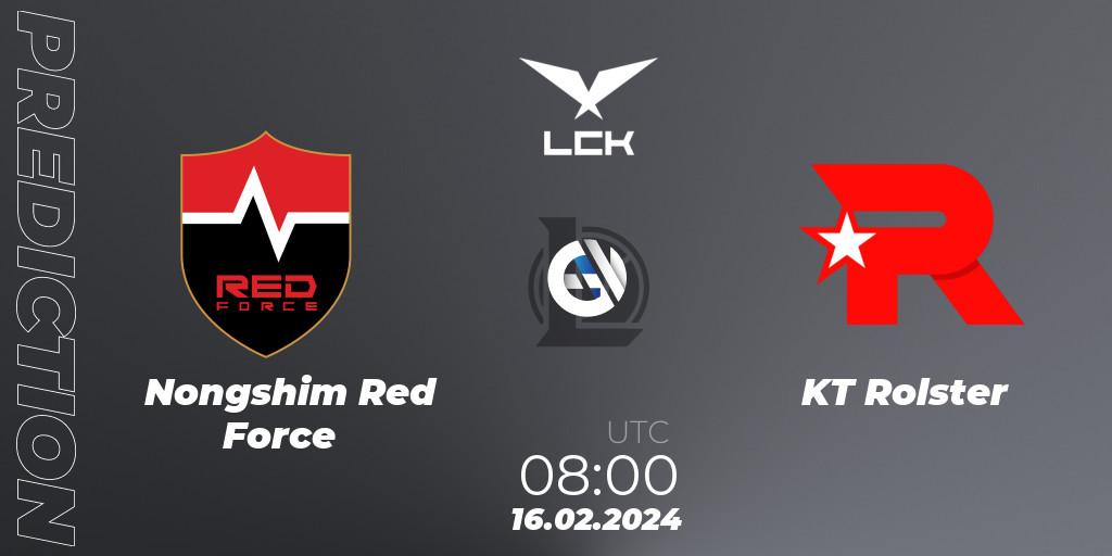 Nongshim Red Force - KT Rolster: ennuste. 16.02.2024 at 08:00, LoL, LCK Spring 2024 - Group Stage