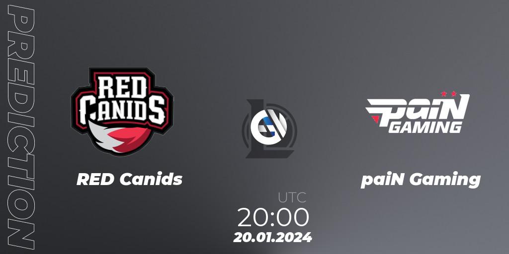 RED Canids - paiN Gaming: ennuste. 20.01.2024 at 20:00, LoL, CBLOL Split 1 2024 - Group Stage
