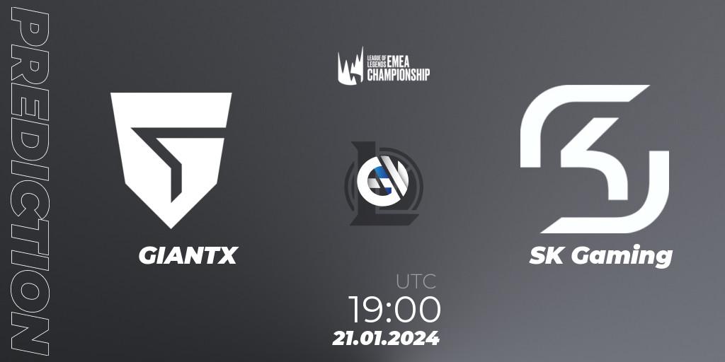 GIANTX - SK Gaming: ennuste. 21.01.2024 at 19:00, LoL, LEC Winter 2024 - Regular Season
