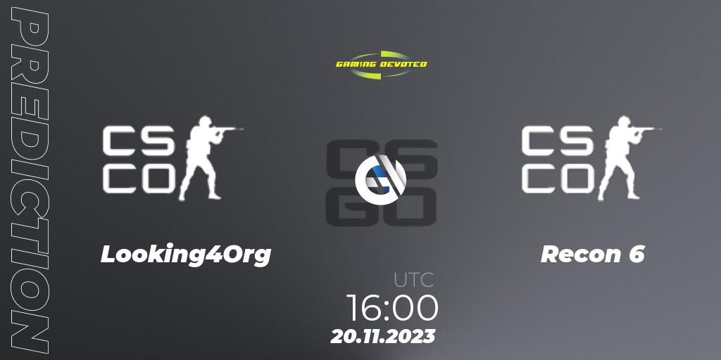 Looking4Org - Recon 6: ennuste. 20.11.2023 at 16:00, Counter-Strike (CS2), Gaming Devoted Become The Best