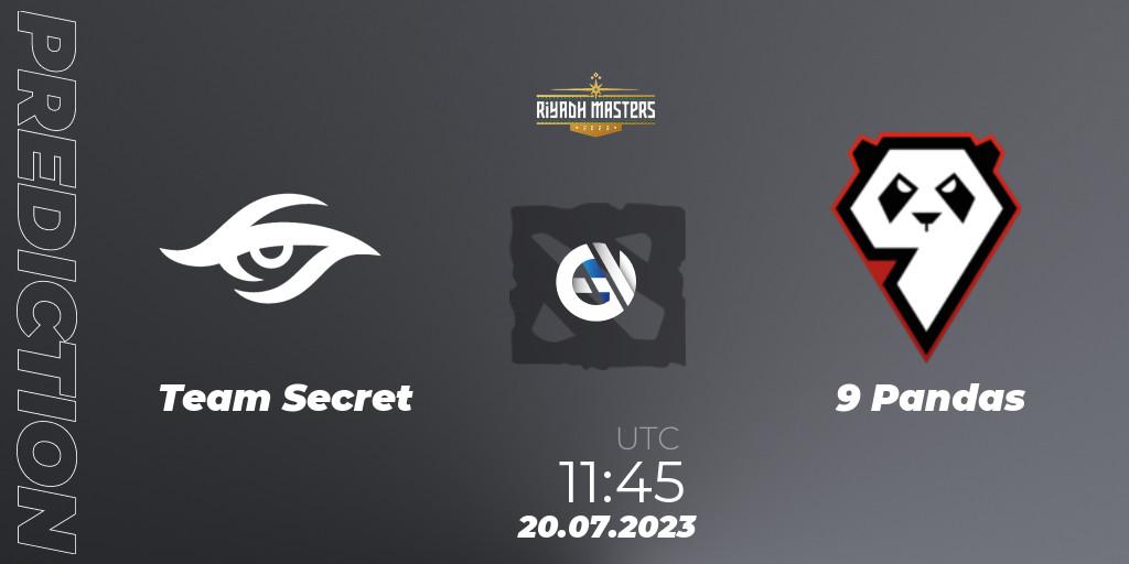 Team Secret - 9 Pandas: ennuste. 20.07.2023 at 11:45, Dota 2, Riyadh Masters 2023 - Play-In
