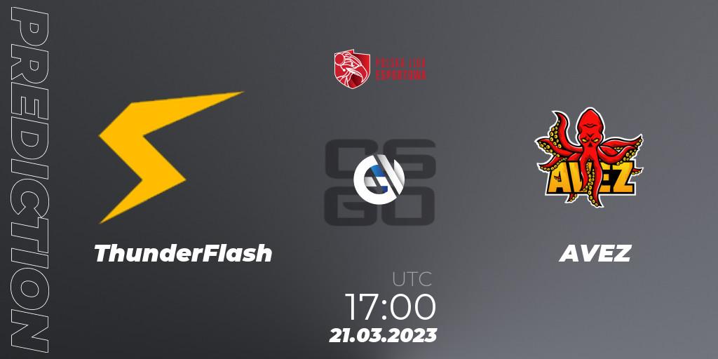 ThunderFlash - AVEZ: ennuste. 22.03.23, CS2 (CS:GO), Polska Liga Esportowa 2023: Split #1