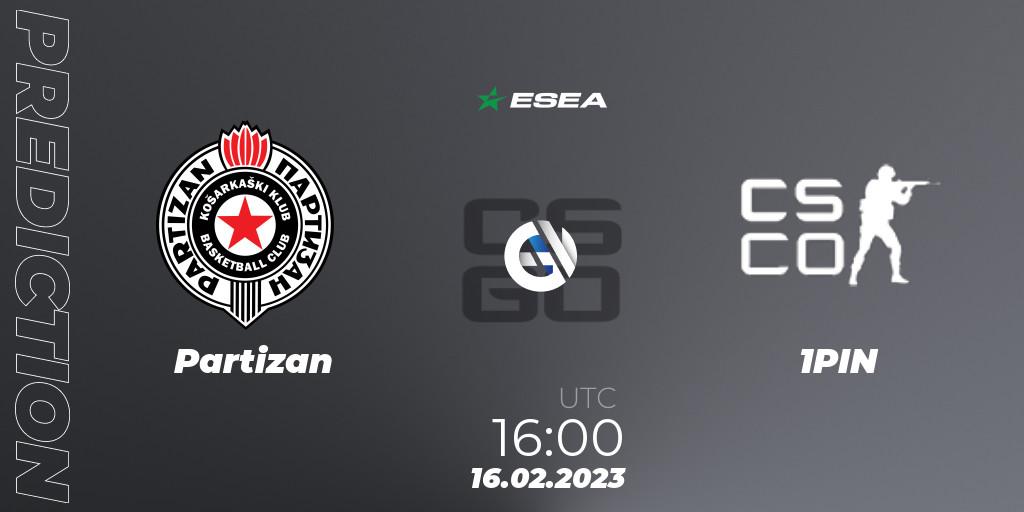 Partizan - Coalesce: ennuste. 16.02.2023 at 16:00, Counter-Strike (CS2), ESEA Season 44: Advanced Division - Europe