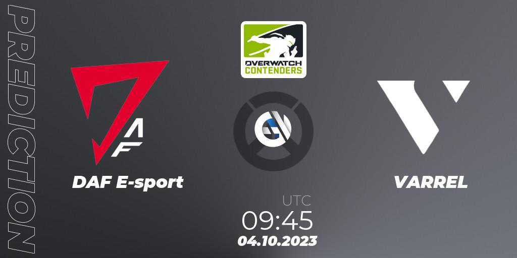 DAF E-sport - VARREL: ennuste. 04.10.2023 at 09:45, Overwatch, Overwatch Contenders 2023 Fall Series: Asia Pacific