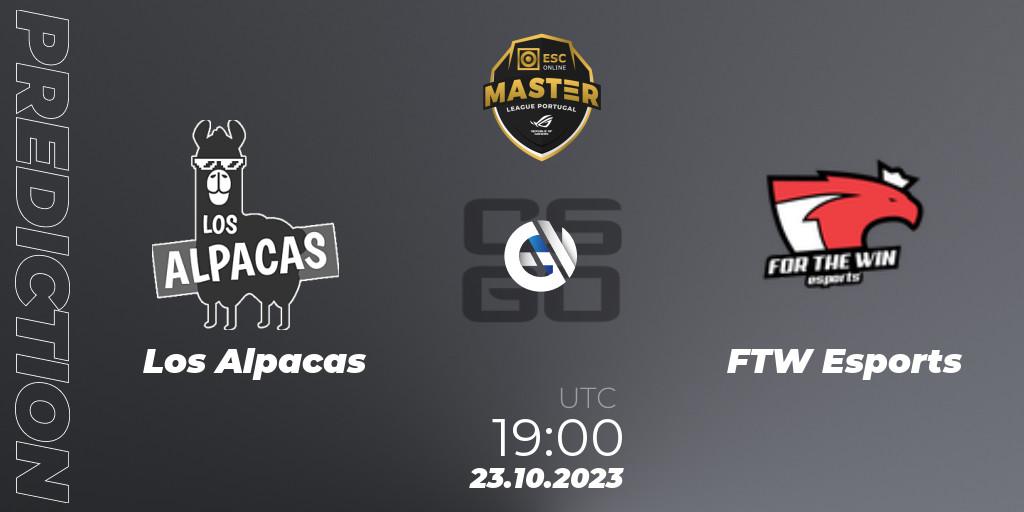 Los Alpacas - FTW Esports: ennuste. 23.10.2023 at 19:00, Counter-Strike (CS2), Master League Portugal Season 12: Online Stage
