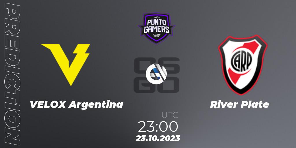VELOX Argentina - River Plate: ennuste. 23.10.2023 at 23:00, Counter-Strike (CS2), Punto Gamers Cup 2023
