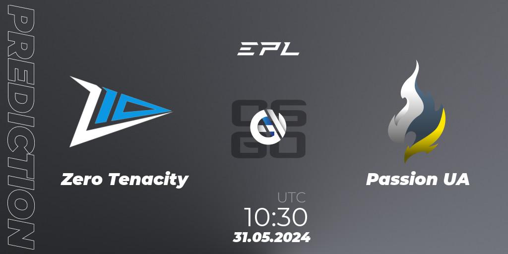 Zero Tenacity - Passion UA: ennuste. 30.05.2024 at 13:45, Counter-Strike (CS2), European Pro League Season 16