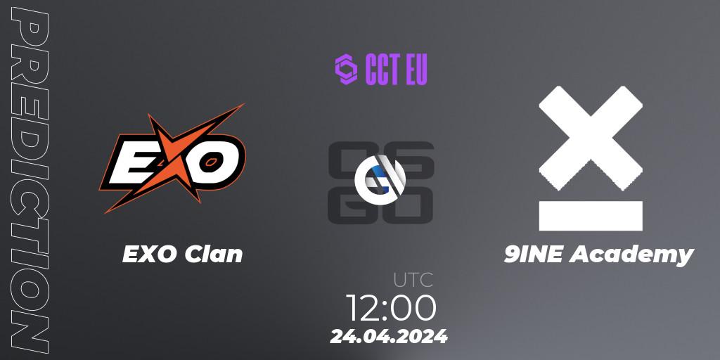 EXO Clan - 9INE Academy: ennuste. 24.04.2024 at 12:00, Counter-Strike (CS2), CCT Season 2 Europe Series 2 Closed Qualifier