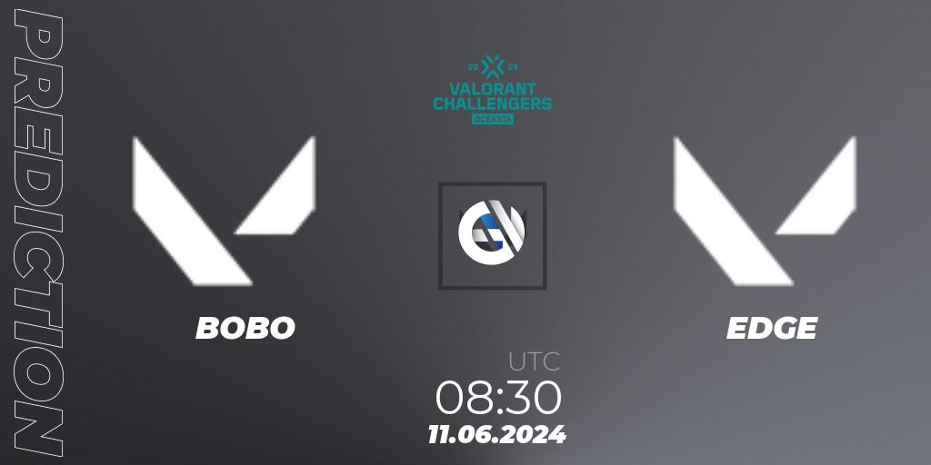 BOBO - EDGE: ennuste. 11.06.2024 at 08:30, VALORANT, VALORANT Challengers 2024 Oceania: Split 2