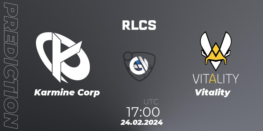 Karmine Corp - Vitality: ennuste. 24.02.24, Rocket League, RLCS 2024 - Major 1: Europe Open Qualifier 2