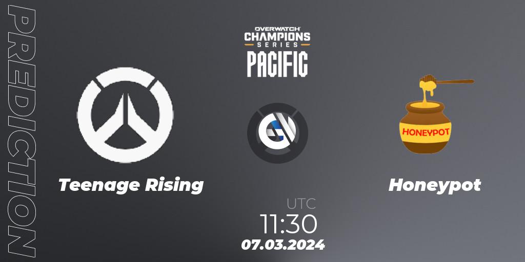 Teenage Rising - Honeypot: ennuste. 07.03.2024 at 11:30, Overwatch, Overwatch Champions Series 2024 - Stage 1 Pacific