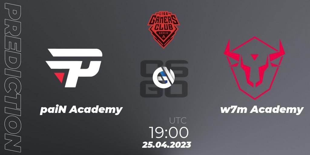 paiN Academy - w7m Academy: ennuste. 25.04.2023 at 19:00, Counter-Strike (CS2), Gamers Club Liga Série A: April 2023
