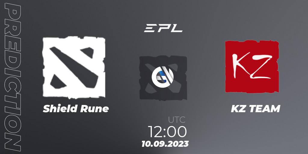 Shield Rune - KZ TEAM: ennuste. 10.09.2023 at 13:30, Dota 2, European Pro League Season 12