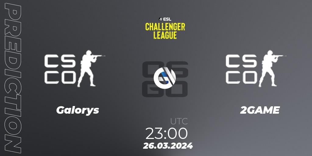 Galorys - 2GAME: ennuste. 26.03.2024 at 23:00, Counter-Strike (CS2), ESL Challenger League Season 47: South America