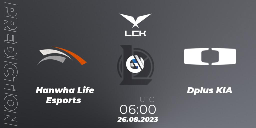 Hanwha Life Esports - Dplus KIA: ennuste. 26.08.2023 at 06:00, LoL, LCK Regional Finals 2023