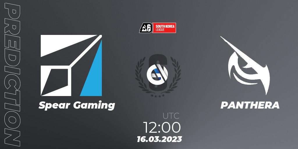 Spear Gaming - PANTHERA: ennuste. 16.03.2023 at 12:00, Rainbow Six, South Korea League 2023 - Stage 1
