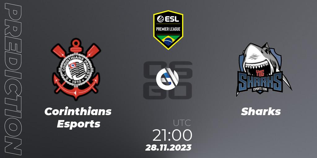 Corinthians Esports - Sharks: ennuste. 28.11.2023 at 18:00, Counter-Strike (CS2), ESL Brasil Premier League Season 15