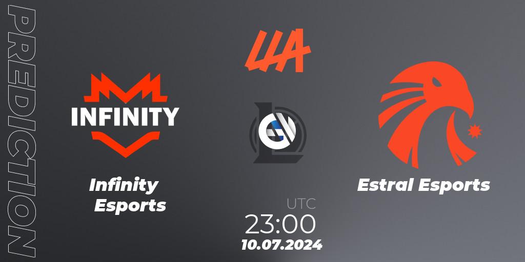 Infinity Esports - Estral Esports: ennuste. 10.07.2024 at 23:00, LoL, LLA Closing 2024 - Group Stage