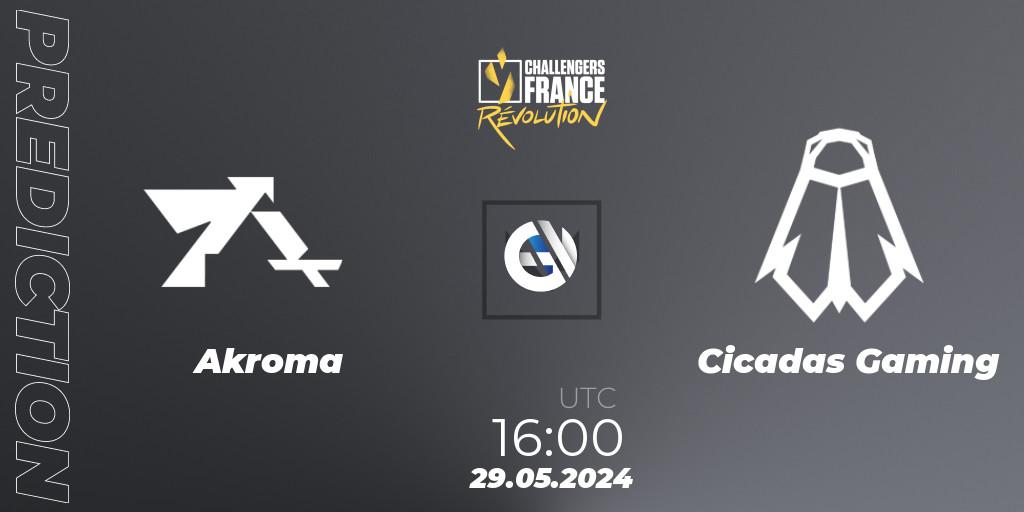 Akroma - Cicadas Gaming: ennuste. 29.05.2024 at 16:00, VALORANT, VALORANT Challengers 2024 France: Revolution Split 2