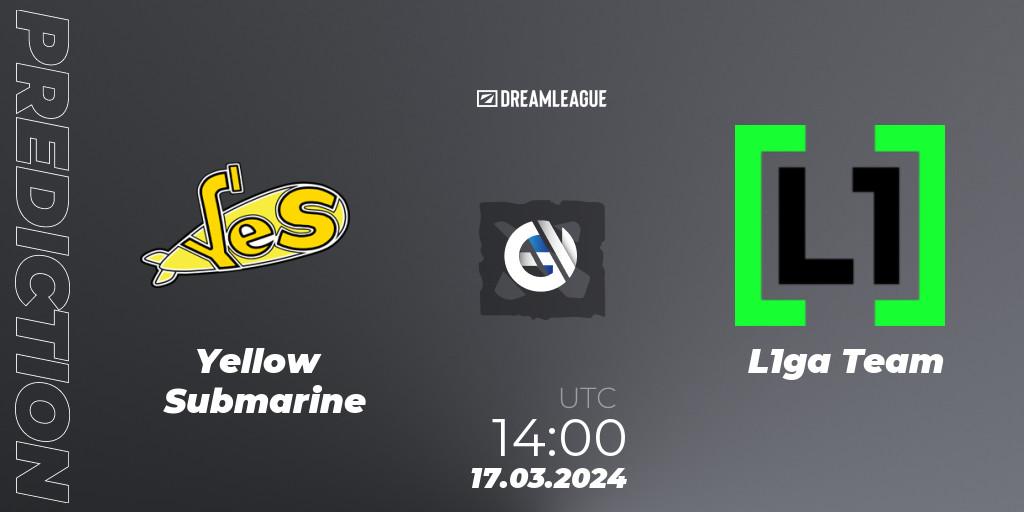Yellow Submarine - L1ga Team: ennuste. 17.03.2024 at 15:30, Dota 2, DreamLeague Season 23: Eastern Europe Open Qualifier #1