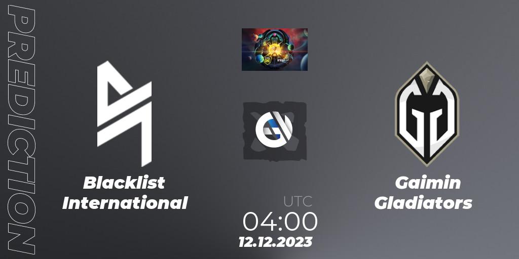 Blacklist International - Gaimin Gladiators: ennuste. 12.12.2023 at 04:03, Dota 2, ESL One - Kuala Lumpur 2023