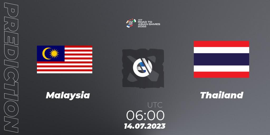 Malaysia - Thailand: ennuste. 14.07.2023 at 06:00, Dota 2, 2022 AESF Road to Asian Games - Southeast Asia