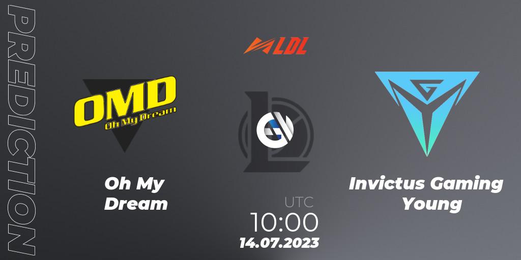 Oh My Dream - Invictus Gaming Young: ennuste. 14.07.2023 at 12:00, LoL, LDL 2023 - Regular Season - Stage 3