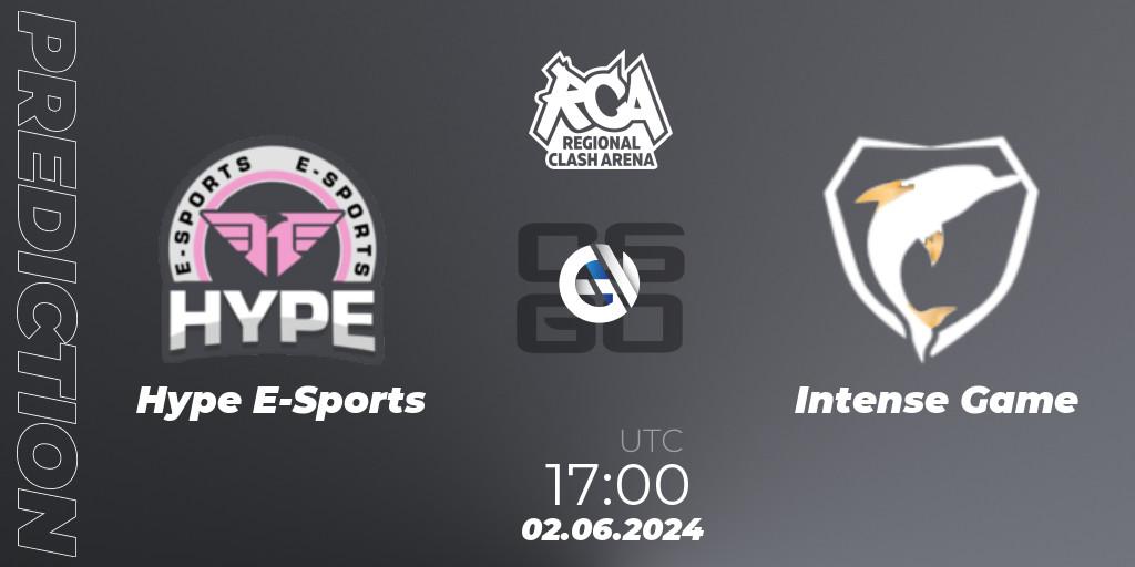 Hype E-Sports - Intense Game: ennuste. 02.06.2024 at 17:00, Counter-Strike (CS2), Regional Clash Arena South America: Closed Qualifier