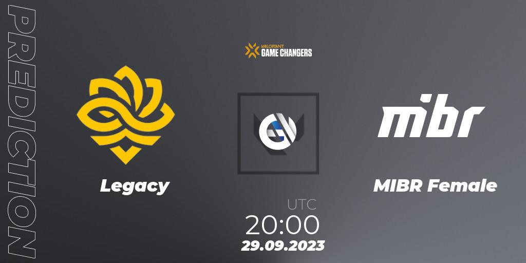 Legacy - MIBR Female: ennuste. 29.09.2023 at 20:15, VALORANT, VCT 2023: Game Changers Brazil Series 2