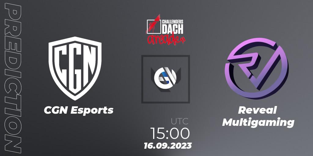 CGN Esports - Reveal Multigaming: ennuste. 16.09.2023 at 15:00, VALORANT, VALORANT Challengers 2023 DACH: Arcade