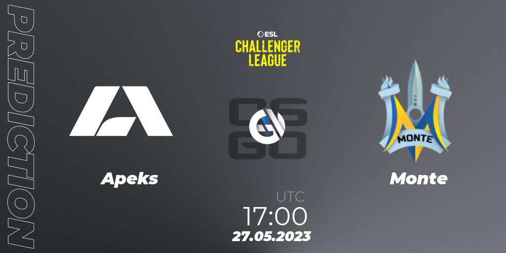 Apeks - Monte: ennuste. 27.05.23, CS2 (CS:GO), ESL Challenger League Season 45: Europe