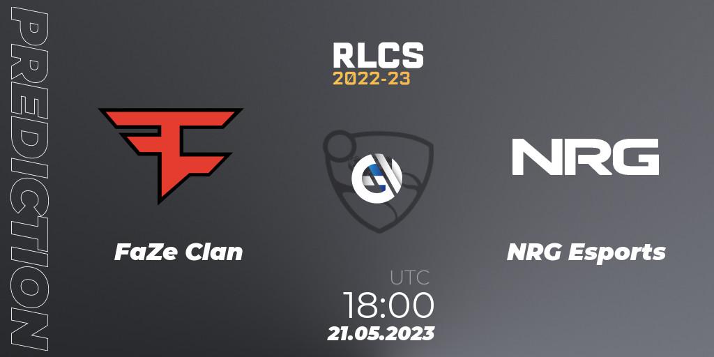 FaZe Clan - NRG Esports: ennuste. 21.05.2023 at 18:00, Rocket League, RLCS 2022-23 - Spring: North America Regional 2 - Spring Cup