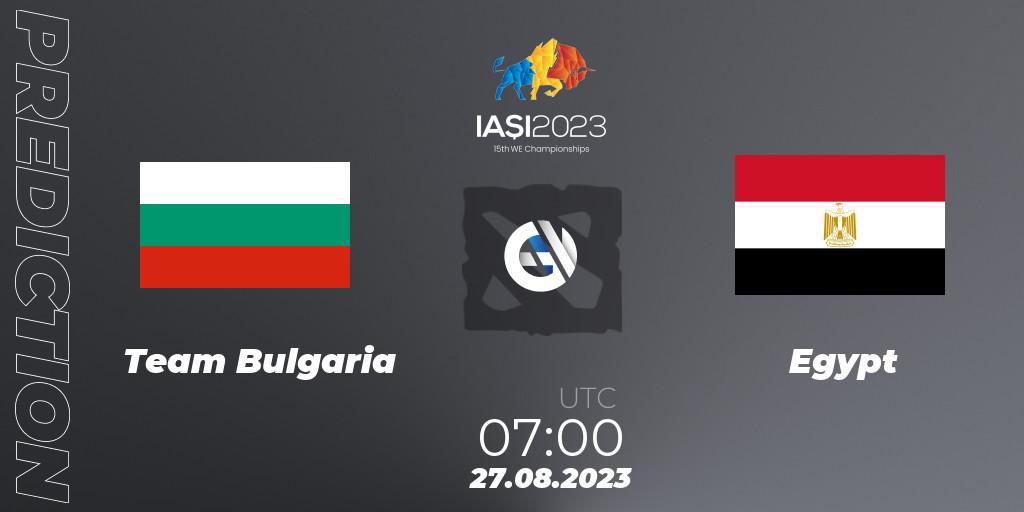 Team Bulgaria - Egypt: ennuste. 27.08.2023 at 10:00, Dota 2, IESF World Championship 2023