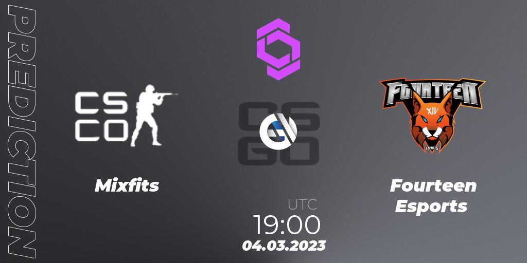 Mixfits - Fourteen Esports: ennuste. 04.03.2023 at 19:00, Counter-Strike (CS2), CCT West Europe Series 2 Closed Qualifier
