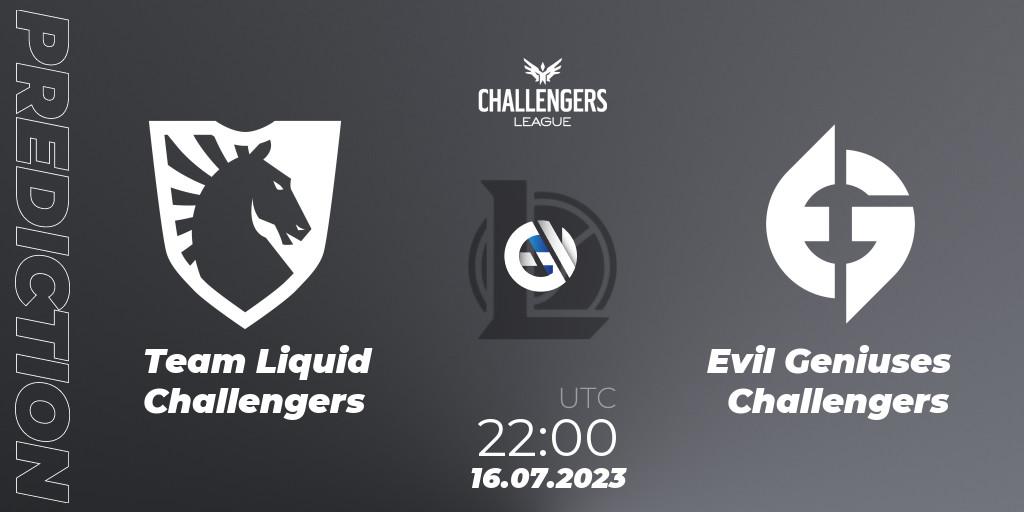 Team Liquid Challengers - Evil Geniuses Challengers: ennuste. 17.07.23, LoL, North American Challengers League 2023 Summer - Group Stage