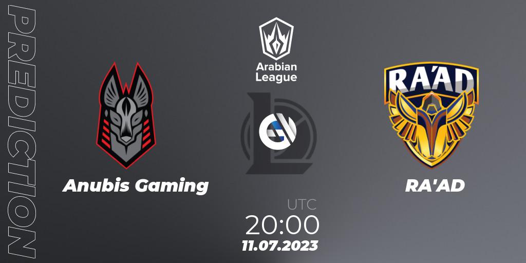 Anubis Gaming - RA'AD: ennuste. 11.07.2023 at 20:00, LoL, Arabian League Summer 2023 - Group Stage